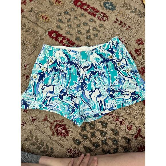 Lilly Pulitzer Elephant Appeal Preppy Resort Marina Knit Stretch Shorts Size 6 - Picture 6 of 11